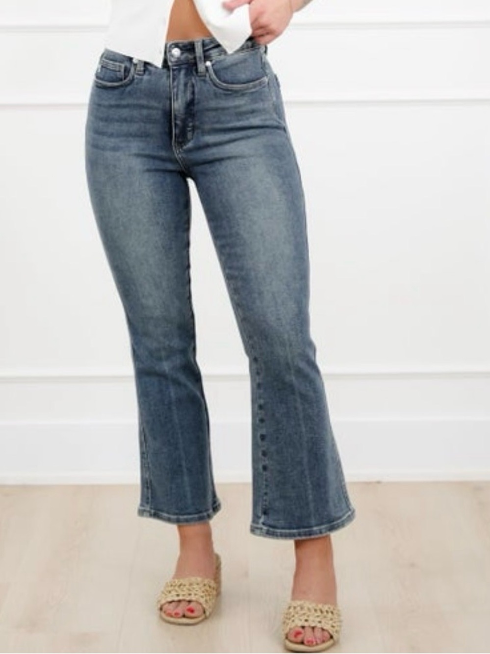 Judy Blue High-Rise Cropped Kick Flare Jeans 11
